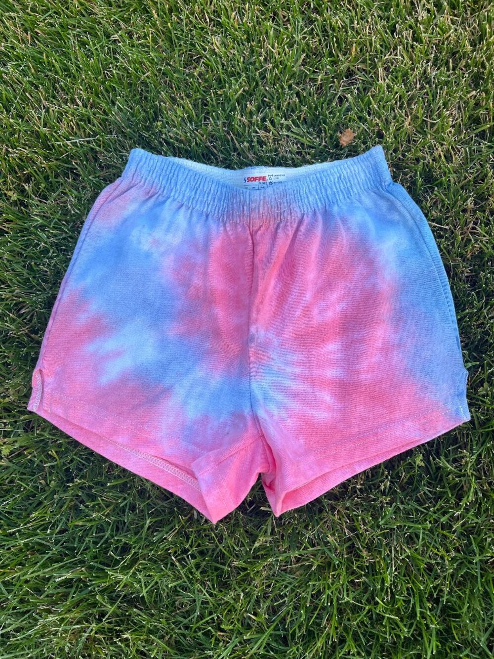 Girl's Small (7) Red, White & Blue Spiral Tie-Dye Cheer Shorts